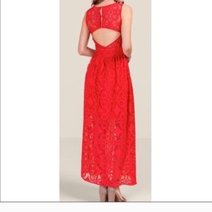 Red maxi dress